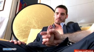True str8 banker serviced his big dick by a guy in spite of him