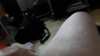 Fat Gainer watching porn and jerking off