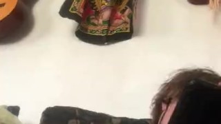 Hung tattooed stud jerks till he blows wearing gloves(cumshot closeup)