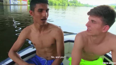 CZECH HUNTER 441 -  Two Skinny Twinks Agree To Have A 3way On A Boat