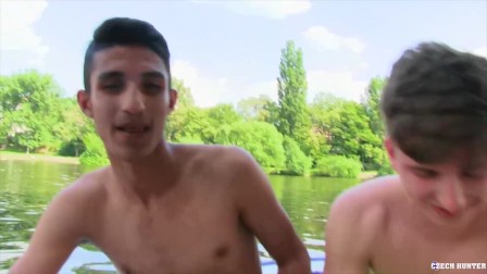 CZECH HUNTER 441 -  Two Skinny Twinks Agree To Have A 3way On A Boat