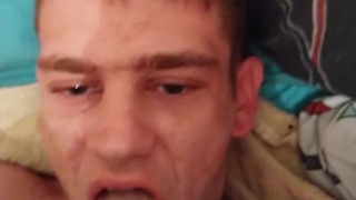 Cumming in own mouth