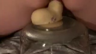 Wife rides 8”dildo Hubs records