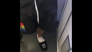 College Boy with Huge Dick Cums on Plane