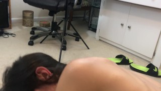 Sexy stepsister gets tight pussy fucked and takes cum on her little tits