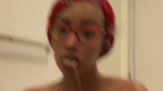 MissBNasty gets super sloppy with her dildo in dressing room