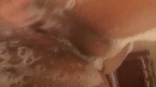 Soapy wet pussy play