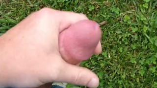 Outside jerk off