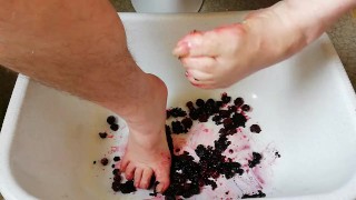 Fun with frozen blackberries