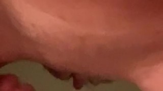 Quick piss while I play with myself on the toilet