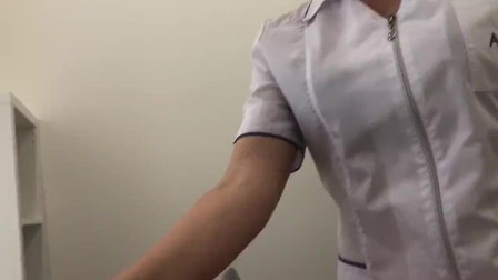 blowjob in a medical office from a beautiful nurse