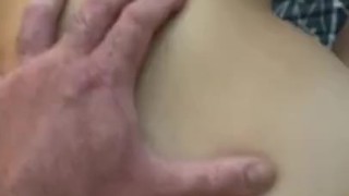 College girl gets cumshot on asshole after sucking and fucking big cock