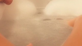 Rubbing my pussy in my hotel bathtub