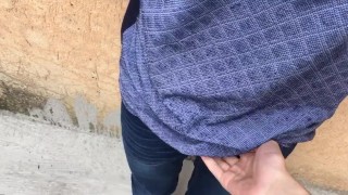 2 twinks wanking in public and cumming at each other