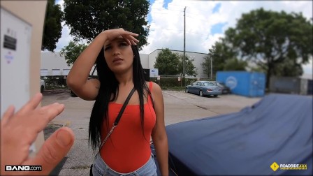 Roadside - Stranded latina teen Fucks The Mechanic
