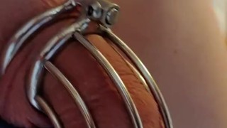 Sex slave training. Stretching out the nipples with vacuum suction cups