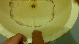 A Man Pees in a Squatter's Sink - Male Piss | Guy's Urine