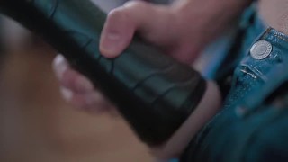 FUCKING A FLESHLIGHT AND CUM SLOW MOTION. TOY HANDJOB