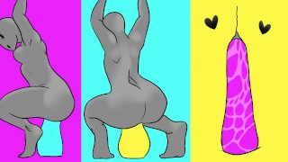 animated girl taking toy up ass