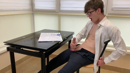 School Boy Wanking & He is too Horny for Study / Big Dick(23cm)/Uncut