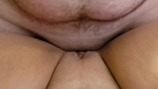 Wife records quickie while husband fucks her and delivers huge cum shot!