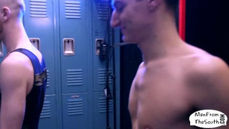Lean inked up gays ass fucking in locker room