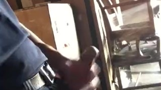 Bored and beating my dick at work