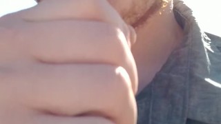Sucking a big black tip in public