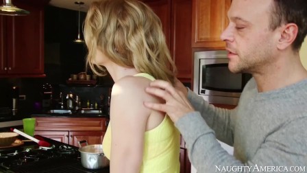 Naughty America - Allie James fucking in the kitchen