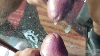 huge cum load all over mirror nice and thick