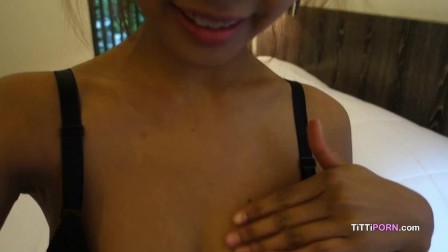 Hot asian babe with massive natural tits