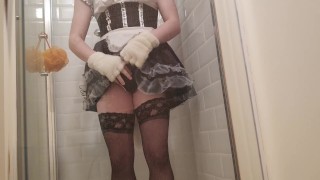 Jerking Off and Cumming on Glass Wall