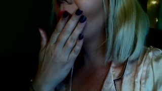 Poppy Daniels Red Lips Sucking on your cock