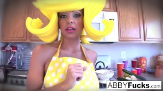 Surreal Kitchen dress up with Abigail and her giant cucumber