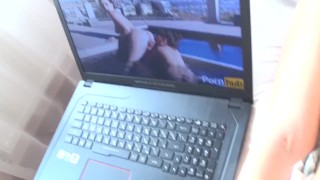 I'm watching Lesbian porn and Fucking my Step Sister. Creampie