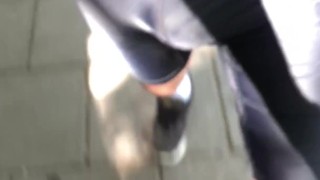BULGING OUT of those Tight Shorts on a busy Street