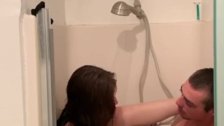 Shower sex with a rough ending
