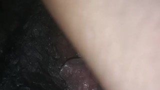 Playing with my hairy pussy and my swollen clit