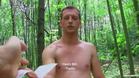 CZECH HUNTER 456 -  Straight Guy Gets Barebacked In The Woods For Cash