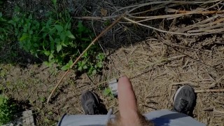 risky outdoor jerk off behind the garages