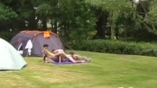 Outdoor anal threesome with skinny twink boy scouts