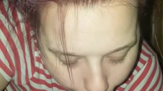 Sexy ass babe gives lucky big dick best deepthroat till he nut in her mouth