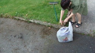 Sexy Cleaning In My Garden In Man's Shirt And Sexy Lingerie...Pulling Weed!