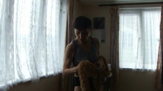Masturbating With The Faux Fur Scarf...Look At My Body And Skin...SEXY HOT!
