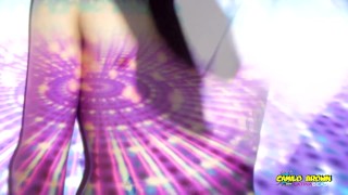 Jerking Off My Big Uncut Latino Cock In Space With Fireworks Cumshot
