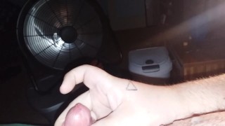 Big cumshot from small cock (solo male)