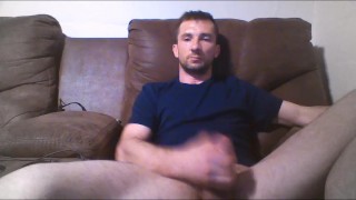 masturbating on the couch, cumshot