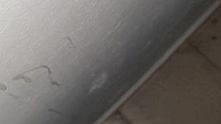 Public cumshot in the building
