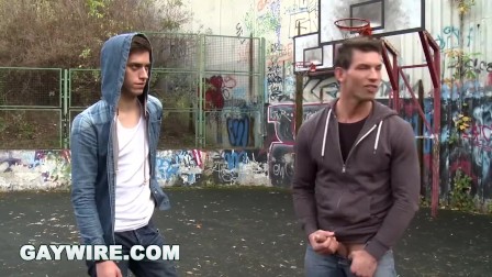 GAYWIRE - Marek & Johnny Have anal Sex In Public After Playing Basketball