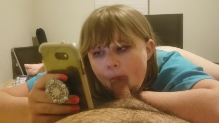 Sucking his dick while browsing Reddit
